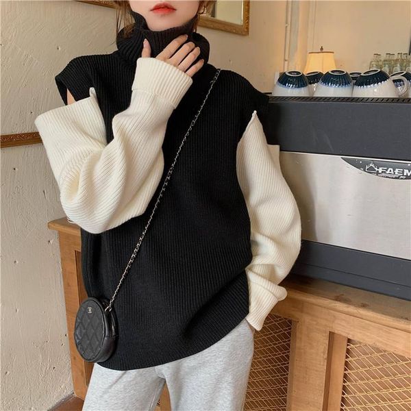 women casual hollow out loose sweater jumper korean style oversized blouses, White;black
women casual hollow out loose sweater jumper korean style oversized blouses, White;black