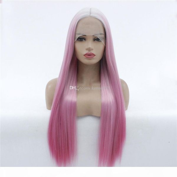 fashion 150% density pink roots ombre long straight wig can wash natural ponytail style glueless synthetic lace front wigs baby hair, Black
fashion 150% density pink roots ombre long straight wig can wash natural ponytail style glueless synthetic lace front wigs baby hair, Black