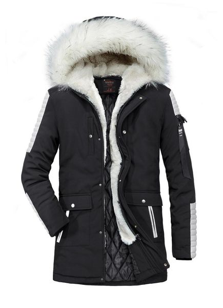long down cotton jacket hooded male winter coat fur hood russia clothes windproof thick warm outwear plus size snow outwear1, Black
long down cotton jacket hooded male winter coat fur hood russia clothes windproof thick warm outwear plus size snow outwear1, Black