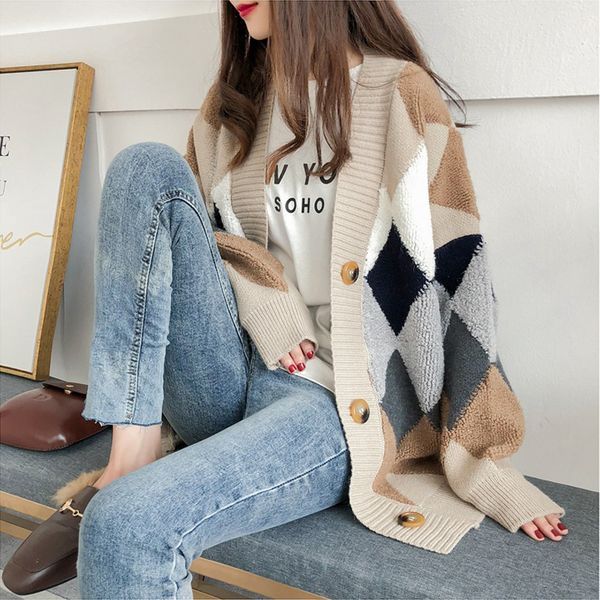 women's blouses fall 2020 loose casual chess cleavage in v cardigans unique breasted puff sleeve looses a0h, White;black
women's blouses fall 2020 loose casual chess cleavage in v cardigans unique breasted puff sleeve looses a0h, White;black