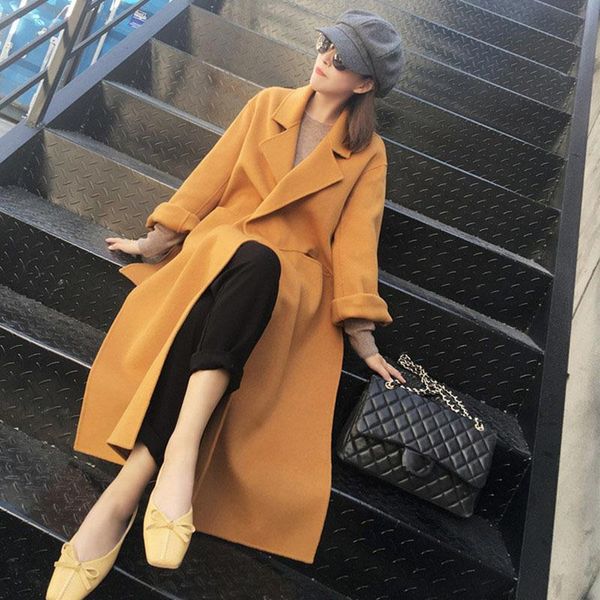 women's wool & blends hepburn style woolen overcoat in autumn and winter 2021, Black
women's wool & blends hepburn style woolen overcoat in autumn and winter 2021, Black