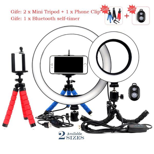16/26cm phone video selfie ring light for dimmable studio camera phone video lamp with tripods&bluetooth self-timer
16/26cm phone video selfie ring light for dimmable studio camera phone video lamp with tripods&bluetooth self-timer