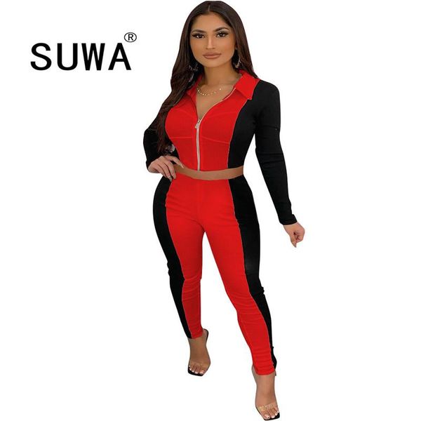 color blocking ribbed matching women two piece sets turn down collar long sleeve crop & pencil sporty legging elastic hight, Gray
color blocking ribbed matching women two piece sets turn down collar long sleeve crop & pencil sporty legging elastic hight, Gray