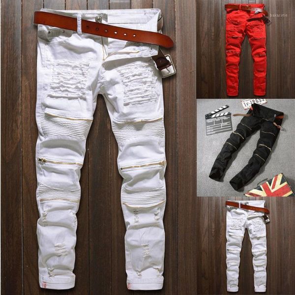 new long pencil pants ripped jeans fashion men stretchy skinny distressed pants knee zipper ripped denim jeans1, Blue
new long pencil pants ripped jeans fashion men stretchy skinny distressed pants knee zipper ripped denim jeans1, Blue