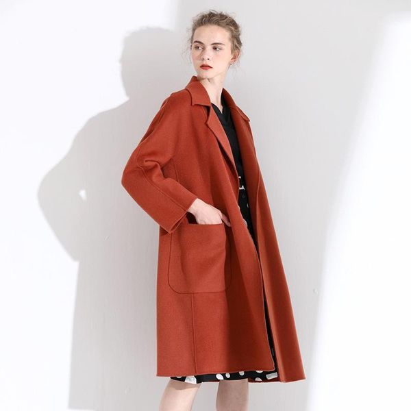 double-faced wool coat women's fashion light luxury woolen windbreaker simple wild high-end wool trench women autumn 5n198061, Black
double-faced wool coat women's fashion light luxury woolen windbreaker simple wild high-end wool trench women autumn 5n198061, Black