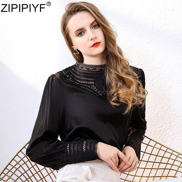 silk long blouse stand women 2020 lady lace neck women's patchwork shirts elegant sleeve casual blusas1 blouses new spring qnvpi, Black
silk long blouse stand women 2020 lady lace neck women's patchwork shirts elegant sleeve casual blusas1 blouses new spring qnvpi, Black