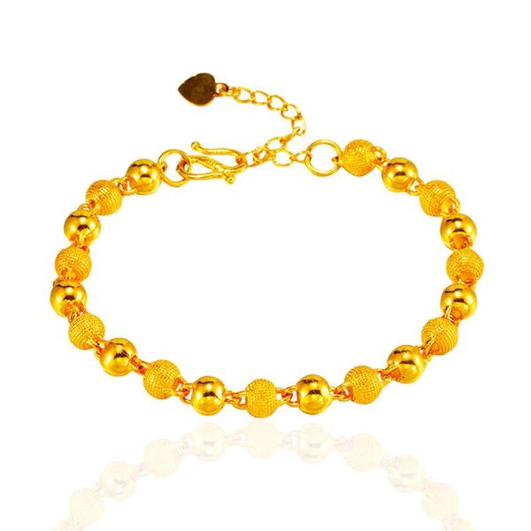 charm bracelets 24k gold color beads for women simple frosted solid couple bracelet trendy statement big round beaded jewelry, Golden;silver
charm bracelets 24k gold color beads for women simple frosted solid couple bracelet trendy statement big round beaded jewelry, Golden;silver