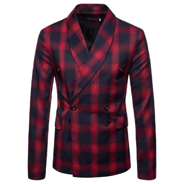2021 spring and autumn new men's suit fashion dark plaid casual suit coat, White;black
2021 spring and autumn new men's suit fashion dark plaid casual suit coat, White;black