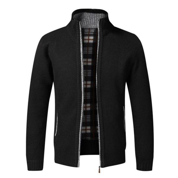 men's wool zipper knitted tight et, thick cardigan, autumn and winter coat, White;black
men's wool zipper knitted tight et, thick cardigan, autumn and winter coat, White;black