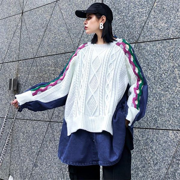 2021 new camisola solta feminina moda plus size pulver denim retalhos falso duas peas lanterna manga primavera outono solto 5b9o, White;black
2021 new camisola solta feminina moda plus size pulver denim retalhos falso duas peas lanterna manga primavera outono solto 5b9o, White;black