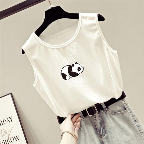 women simple style round neck black white vest shirts cute panda cartoon print sleeveless tank drop ship
women simple style round neck black white vest shirts cute panda cartoon print sleeveless tank drop ship