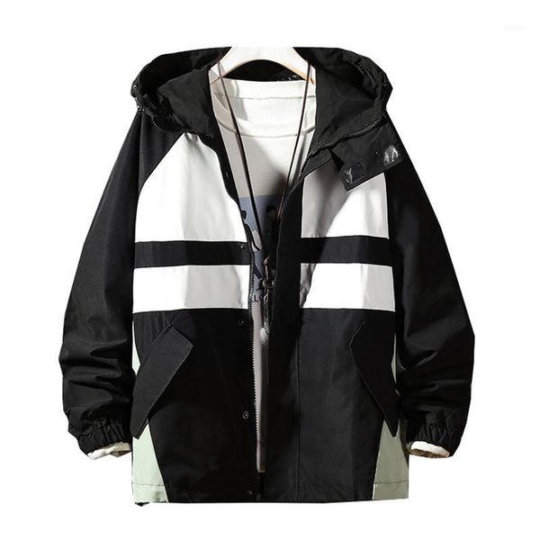 men jacket streetwear hip hop hooded windbreaker jackets harajuku patchwork hoodies jacket coat full zipper autumn1, Black;brown
men jacket streetwear hip hop hooded windbreaker jackets harajuku patchwork hoodies jacket coat full zipper autumn1, Black;brown