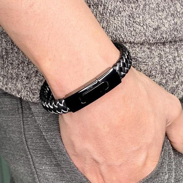 fashion simple charm black red woven men's leather bracelet stainless steel buckle vintage business men's bracelet 7-sp00471, Golden;silver
fashion simple charm black red woven men's leather bracelet stainless steel buckle vintage business men's bracelet 7-sp00471, Golden;silver