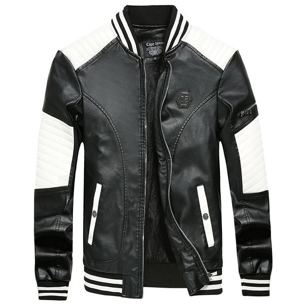 autumn and winter pu leather men's jacket jacket black and white red color leather korean shirt 201026
autumn and winter pu leather men's jacket jacket black and white red color leather korean shirt 201026