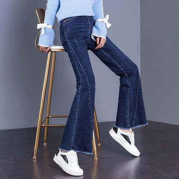 women's jeans 2021 spring female casual high waist large size fishtail pants korean version of flare straight wide leg, Blue
women's jeans 2021 spring female casual high waist large size fishtail pants korean version of flare straight wide leg, Blue
