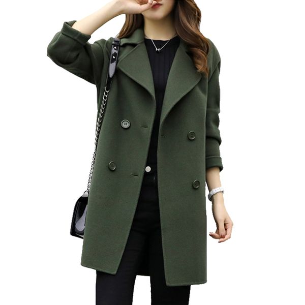 2021 new women's version spring double breasted self-cultivation wool coat 7vd5, Black
2021 new women's version spring double breasted self-cultivation wool coat 7vd5, Black