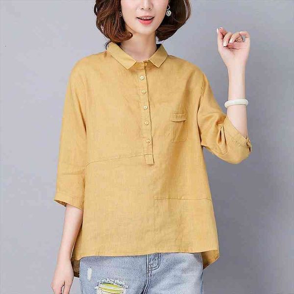 arrival summer style women shirts plus size loose half sleeve casual shirts cotton linen blouses solid d141, White
arrival summer style women shirts plus size loose half sleeve casual shirts cotton linen blouses solid d141, White