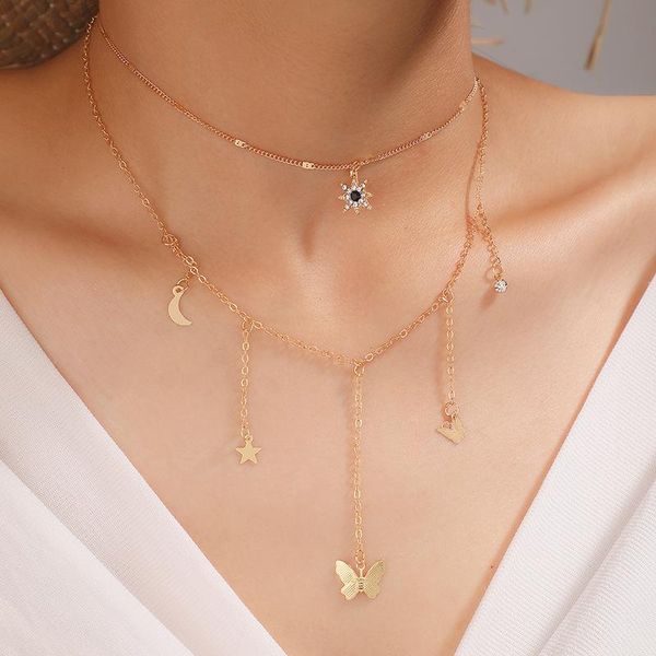 brling new 2020 fashion ins vintage chain pendant choker star moon butterfly simple alloy necklace for women girls gifts party, Golden;silver
brling new 2020 fashion ins vintage chain pendant choker star moon butterfly simple alloy necklace for women girls gifts party, Golden;silver