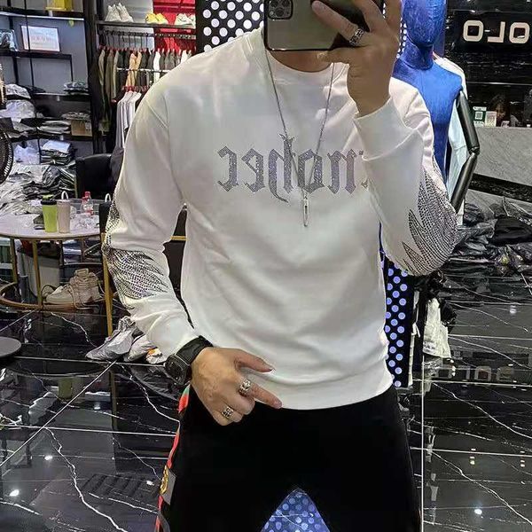 fashion men's sweater hip-hop style pullover long sleeve round neck rhinestone autumn and winter print men's designer sweater, Black
fashion men's sweater hip-hop style pullover long sleeve round neck rhinestone autumn and winter print men's designer sweater, Black
