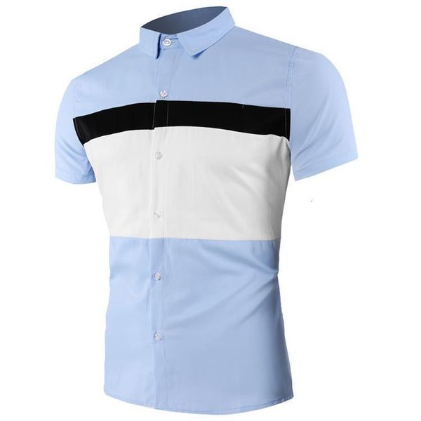 shirt men fashion colorblock slim short sleeve blouse male simple casual lapel summer new arrival 2020, White;black
shirt men fashion colorblock slim short sleeve blouse male simple casual lapel summer new arrival 2020, White;black