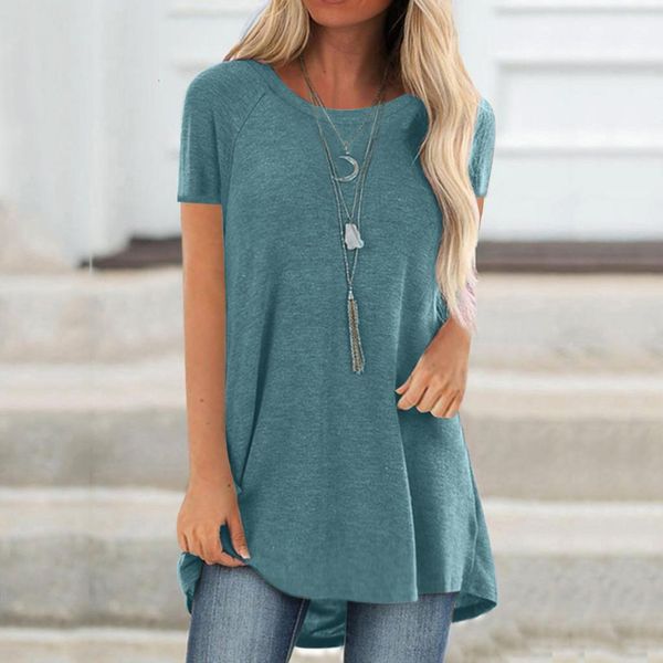 women's round neck short sleeve casual casual fashion plus size round neck short sleeve long t-shirt wild solid color 02*, White
women's round neck short sleeve casual casual fashion plus size round neck short sleeve long t-shirt wild solid color 02*, White