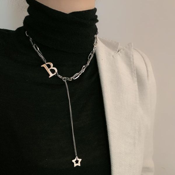 fashion star letter b necklace female short clavicle chain simple hip hop necklace sale, Silver
fashion star letter b necklace female short clavicle chain simple hip hop necklace sale, Silver