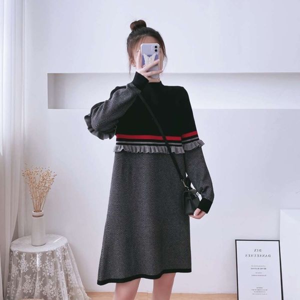 and materni autumn winter 2020 new fashion long sve knitted breast-feeding drs with auricular edge stitching medium length sweater, White
and materni autumn winter 2020 new fashion long sve knitted breast-feeding drs with auricular edge stitching medium length sweater, White
