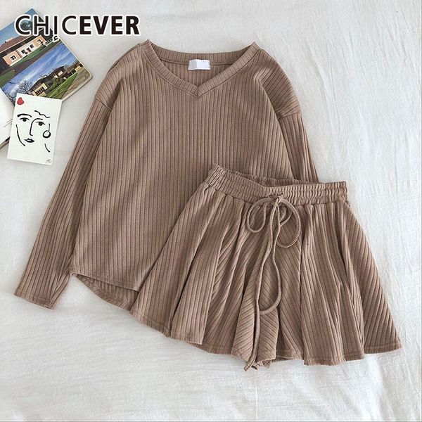two piece dress chicever korean knitted set for women long sleeve blouse high waist drawstring shorts female suit 2021 summer 1, White
two piece dress chicever korean knitted set for women long sleeve blouse high waist drawstring shorts female suit 2021 summer 1, White