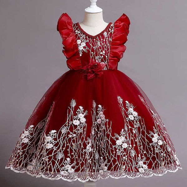 new children's dress embroidered little flower girl's wedding performance princess dress, Red;yellow
new children's dress embroidered little flower girl's wedding performance princess dress, Red;yellow