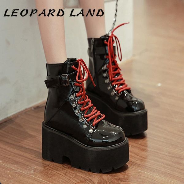 boots leopard land sales muffin round head patent leather lace-up women's platform wedge high heel -305-1, Black
boots leopard land sales muffin round head patent leather lace-up women's platform wedge high heel -305-1, Black