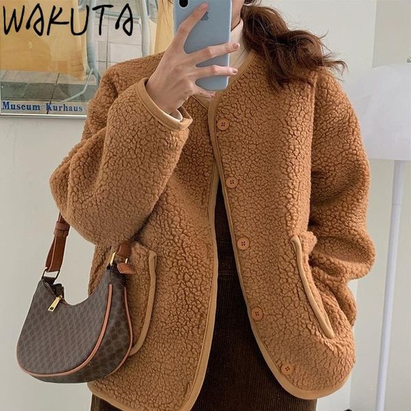 wakuta 2020 элегантная шерсть мягкая зимняя кнопка v шеи куртки цвет блок шика свободные выровняющие палаты зимние патч карманные канцелярск, Black
wakuta 2020 элегантная шерсть мягкая зимняя кнопка v шеи куртки цвет блок шика свободные выровняющие палаты зимние патч карманные канцелярск, Black