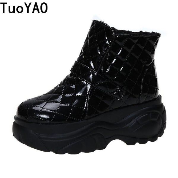 women snow boots thick sole soft leather high platform ankle boots 8cm chunky sneakers warm plus velvet winter shoes woman, Black
women snow boots thick sole soft leather high platform ankle boots 8cm chunky sneakers warm plus velvet winter shoes woman, Black