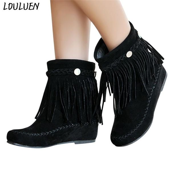 louluen 2020 boots retro women british style short tube frosted tassel boots national wind ankle roman laarzen bottes #09, Black
louluen 2020 boots retro women british style short tube frosted tassel boots national wind ankle roman laarzen bottes #09, Black