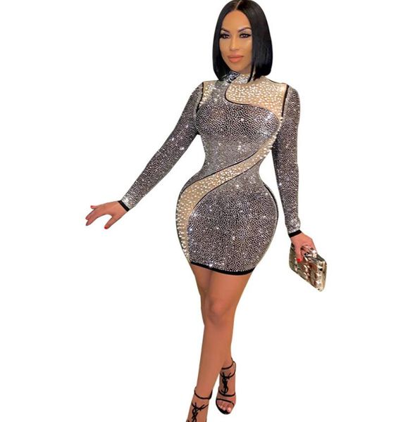 night club dresses blingbling crew neck shiny dress women party fashion long sleeve see through dresses plus size 4xl, Black;gray
night club dresses blingbling crew neck shiny dress women party fashion long sleeve see through dresses plus size 4xl, Black;gray