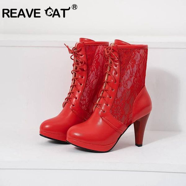 boots reave cat mesh ankle for women round toe spike high heel leather lace up hollow out shoes booties mujer, Black
boots reave cat mesh ankle for women round toe spike high heel leather lace up hollow out shoes booties mujer, Black