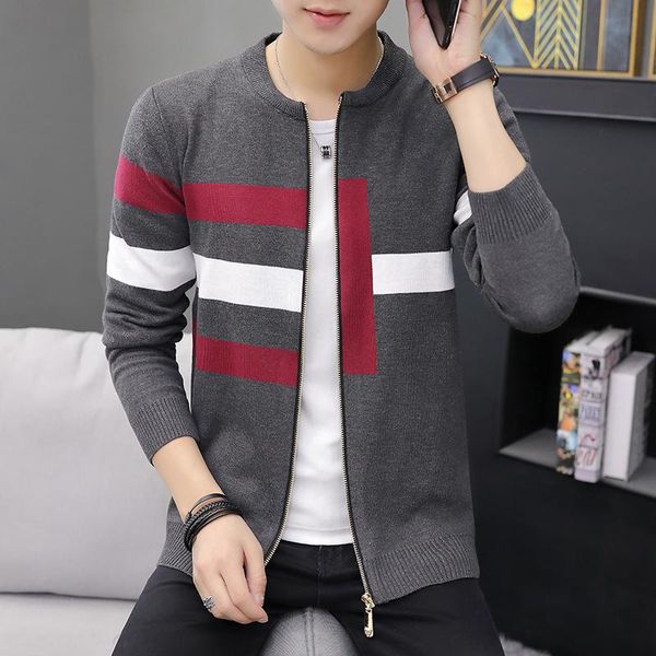 men's sweaters 2021 korean knitted cardigan sweater spring clothing brand jacket casual round neck slim fashion mens, White;black
men's sweaters 2021 korean knitted cardigan sweater spring clothing brand jacket casual round neck slim fashion mens, White;black