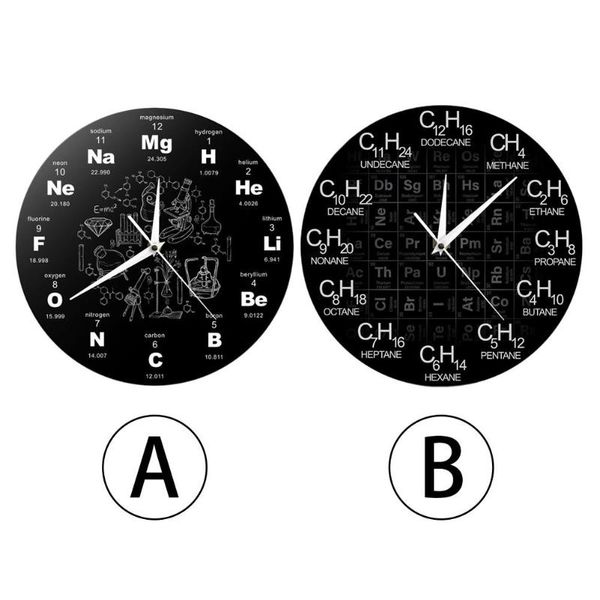 wall clocks clock modern design elements periodic acrylic science chemistry symbol horloge murale
