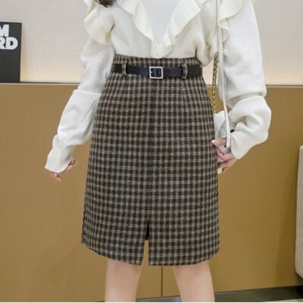 realeft autumn winter woolen midi skirts new 2020 vintage plaid high waist wrap skirts with belt front split female a-line skirt q1209, Black
realeft autumn winter woolen midi skirts new 2020 vintage plaid high waist wrap skirts with belt front split female a-line skirt q1209, Black