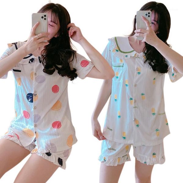 2020 summer women pajama sets nightwear set short sleeve doll collar shorts sleepwear casual home clothes1, Black;brown
2020 summer women pajama sets nightwear set short sleeve doll collar shorts sleepwear casual home clothes1, Black;brown