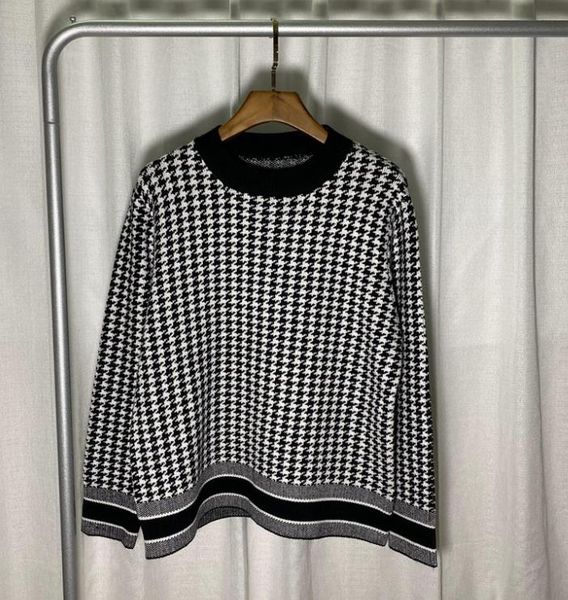 new men's dr solid color houndstooth pattern hem striped letter logo jacquard sweater black s l xl xxl, White;black
new men's dr solid color houndstooth pattern hem striped letter logo jacquard sweater black s l xl xxl, White;black
