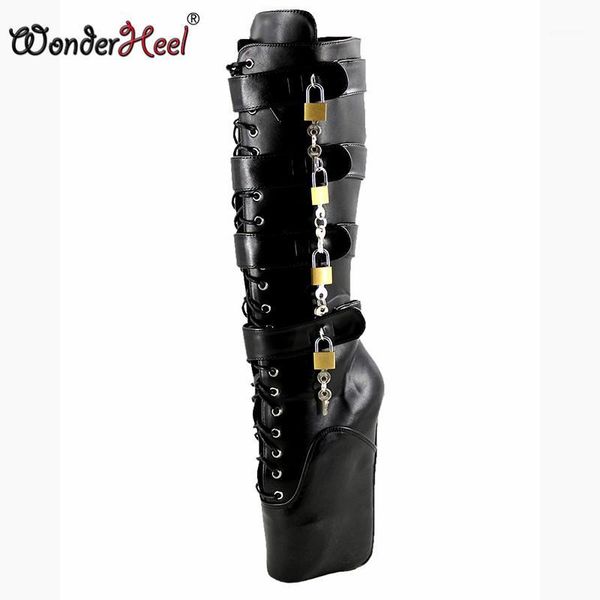 wonderheel ballet shoes ultra high heel " wedges heel knee high boots fetish matte black locked padlocks ballet boots1
wonderheel ballet shoes ultra high heel " wedges heel knee high boots fetish matte black locked padlocks ballet boots1