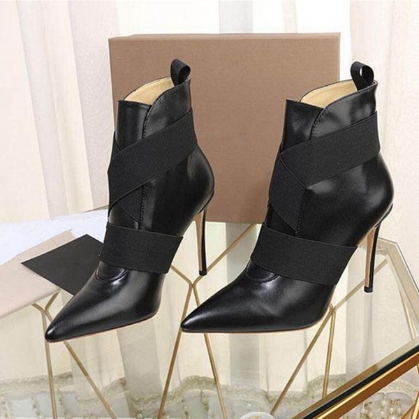 genuine leather women ankle boots fashion cross straps short boots stiletto high heels women party dress shoes 2021, Black
genuine leather women ankle boots fashion cross straps short boots stiletto high heels women party dress shoes 2021, Black