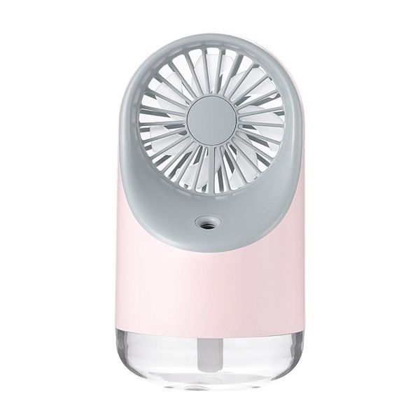 multi-function usb charging spray humidification deskelectric fan with led warm yellow reading lamp support 3 speed control
