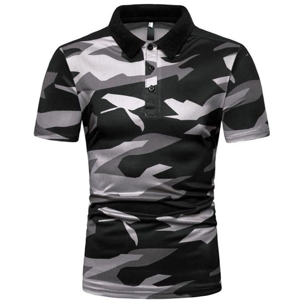 men's polos shirt summer lapel camouflage print short sleeve cotton breathable fashion casual slim t-shirts, White;black
men's polos shirt summer lapel camouflage print short sleeve cotton breathable fashion casual slim t-shirts, White;black