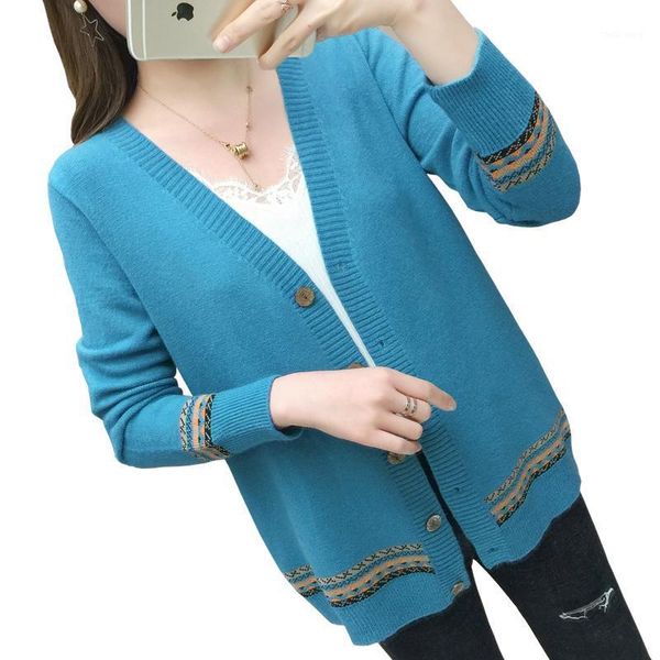 knit cardigan 2021 new women's spring and autumn jacket chic loose printing v-neck sweater women's single-breasted knit cardigan1, White
knit cardigan 2021 new women's spring and autumn jacket chic loose printing v-neck sweater women's single-breasted knit cardigan1, White