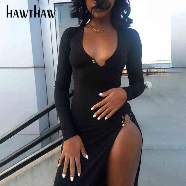 hawthaw women autumn winter v neck slim long sleeve hollow out black open fork split long dress 2020 fall clothes streetwear g1223, Black;gray
hawthaw women autumn winter v neck slim long sleeve hollow out black open fork split long dress 2020 fall clothes streetwear g1223, Black;gray