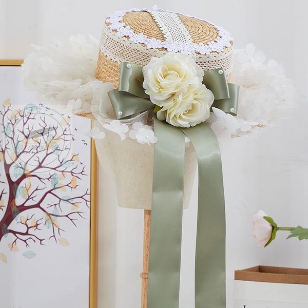 stingy brim hats lolita lace sun cap forest flower flat straw fedora women vintage bonnet string ribbon hat travel show po shoot headwear, Blue;gray
stingy brim hats lolita lace sun cap forest flower flat straw fedora women vintage bonnet string ribbon hat travel show po shoot headwear, Blue;gray