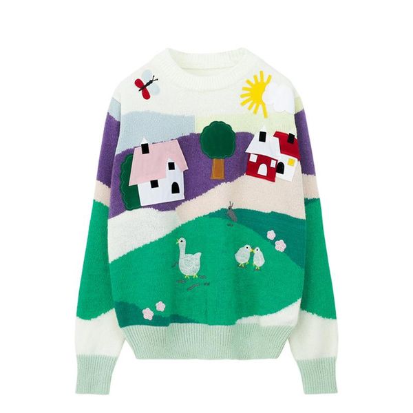 women's sweaters autumn winter sweater women embroidery cartoon pattern vintage knitted pullover prairie chic jumper green pull femme l, White;black
women's sweaters autumn winter sweater women embroidery cartoon pattern vintage knitted pullover prairie chic jumper green pull femme l, White;black