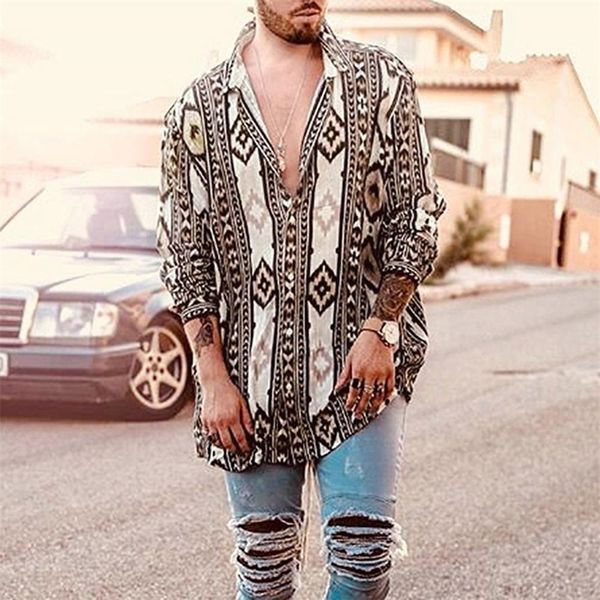 3xl new men's baggy vintage print long sleeve button turn-down collar shirts male clothing summer fashion blouse roupas 201120, White;black
3xl new men's baggy vintage print long sleeve button turn-down collar shirts male clothing summer fashion blouse roupas 201120, White;black