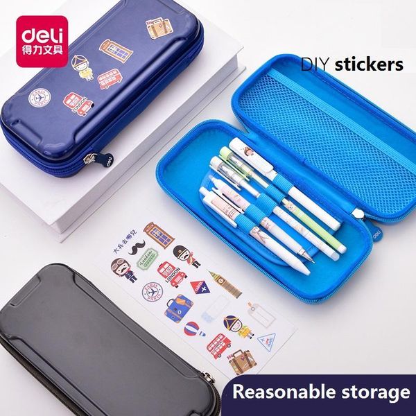 abs pencil case for boys diy stickers built-in pencil insert grid large capacity stationery box school deli 668681
abs pencil case for boys diy stickers built-in pencil insert grid large capacity stationery box school deli 668681